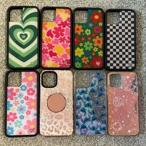 5 wildflower cases, 1 otter box x popsocket case, 1 crome case for iPhone 12